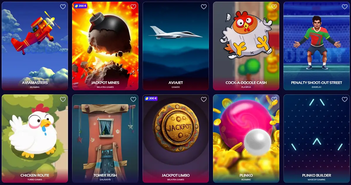 Browinner Casino Crash Games und Instant Wins