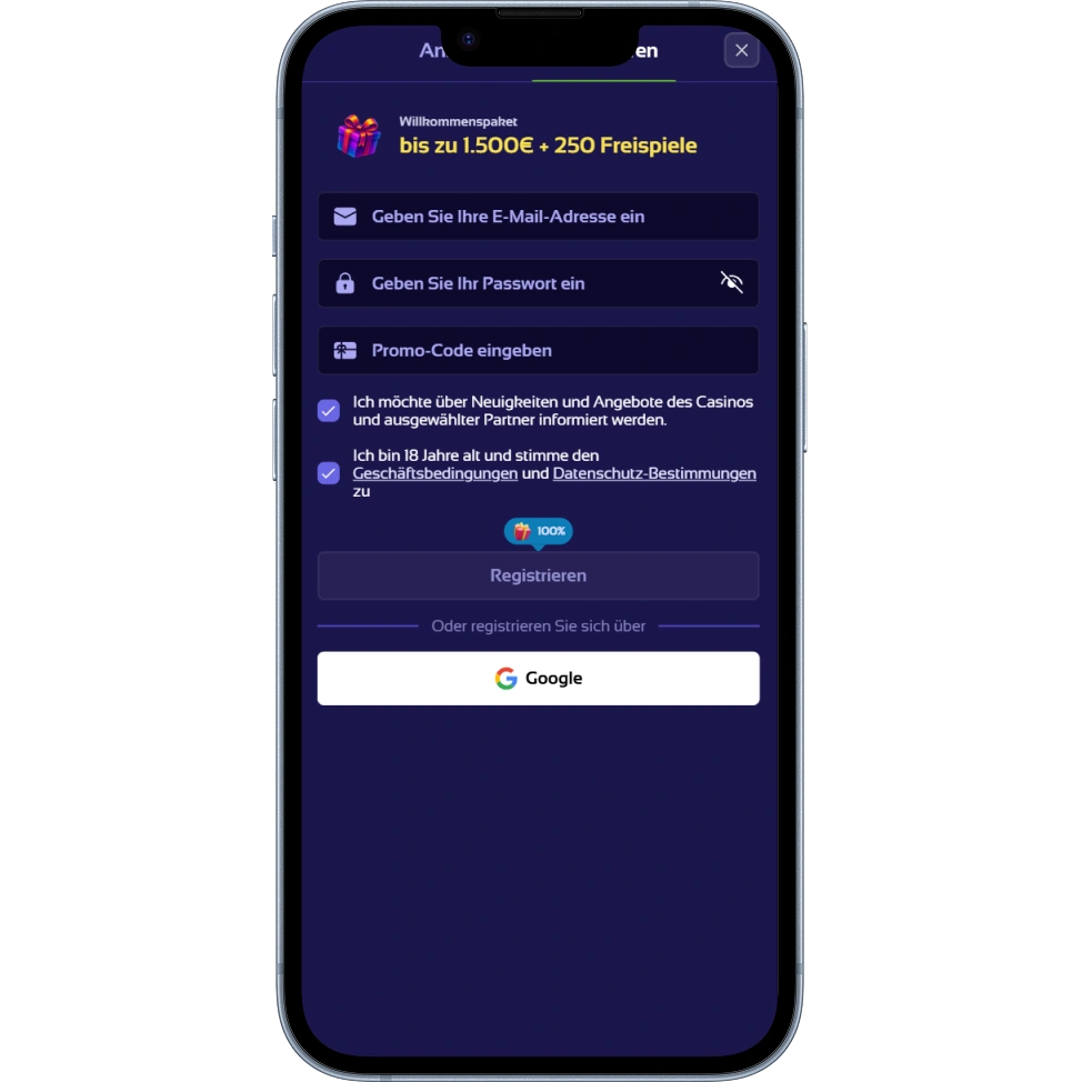 Browinner Casino Registrierung und Einloggen