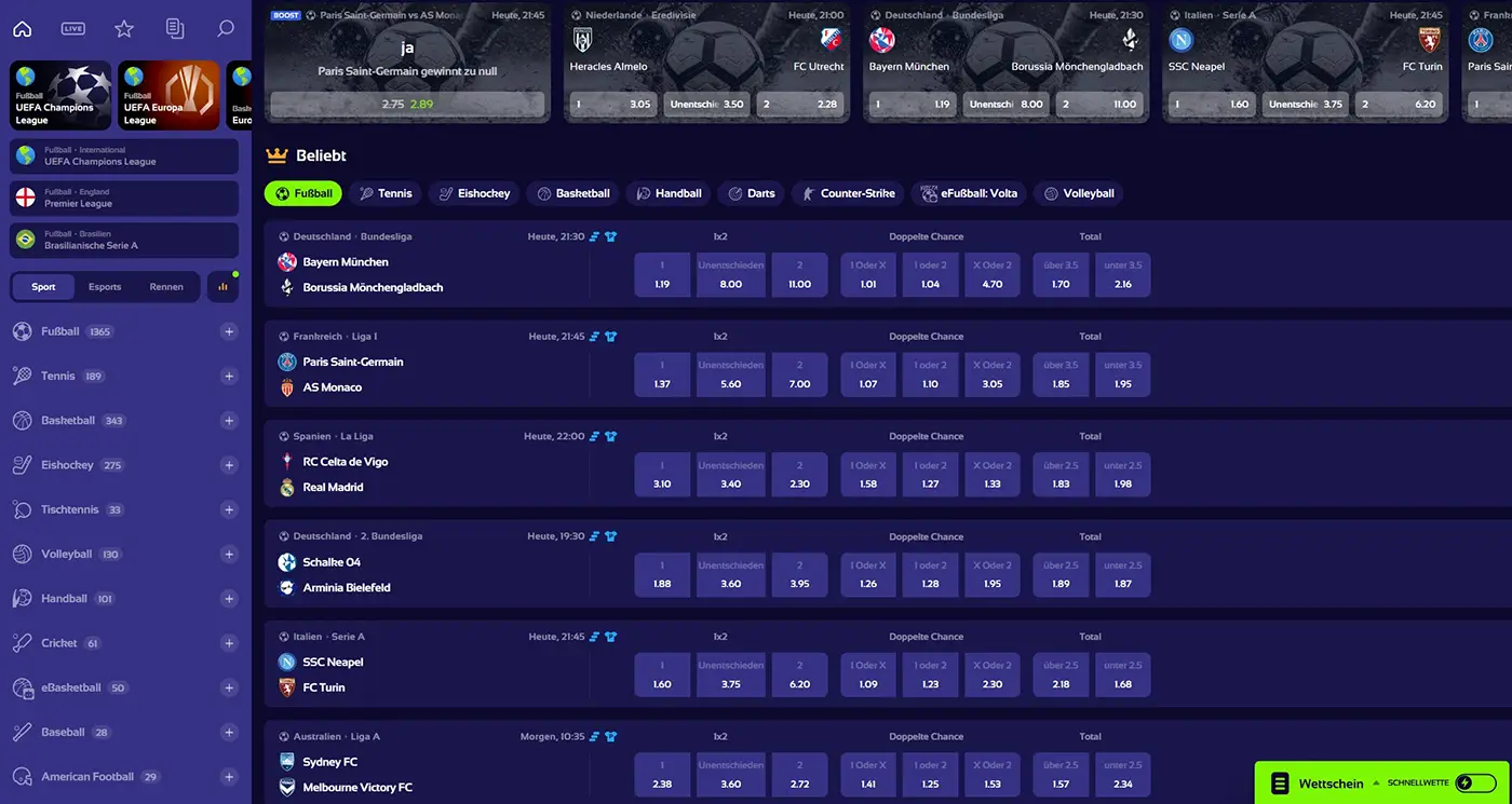 Browinner Casino Sportwetten und Esports